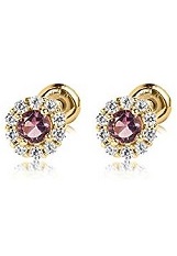 captivating little cubic zirconia june children birthstone earrings